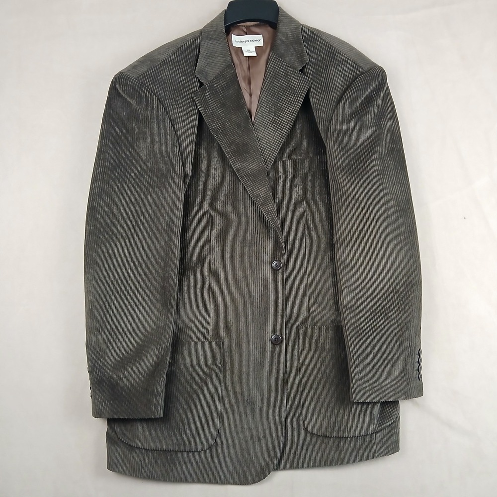 Pronto Uomo XXL 48L Mens Blazer Tall Brown Corduroy XLT
